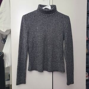 SHEIN Charcoal Ribbed Turtleneck Sweater